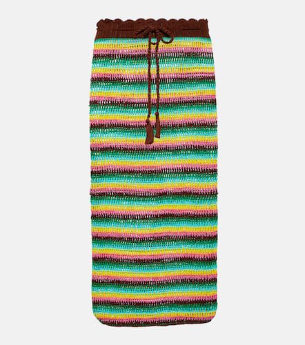 Striped crochet cotton midi skirt - Anna Kosturova - Modalova