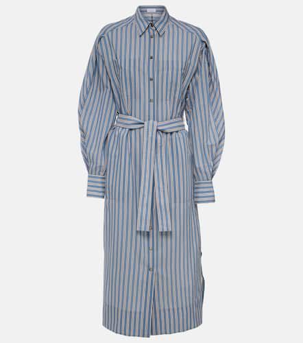 Striped cotton and silk shirt dress - Brunello Cucinelli - Modalova