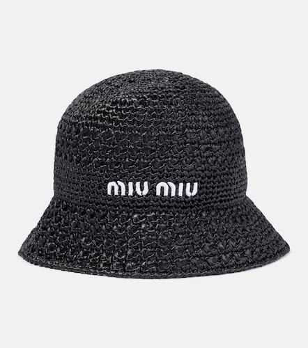 Cappello da pescatore effetto rafia - Miu Miu - Modalova