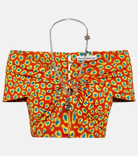 Rabanne Printed strapless crop top - Rabanne - Modalova