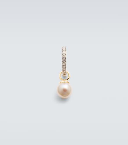 Kt single hoop earring with diamonds and freshwater pearl - Mateo - Modalova