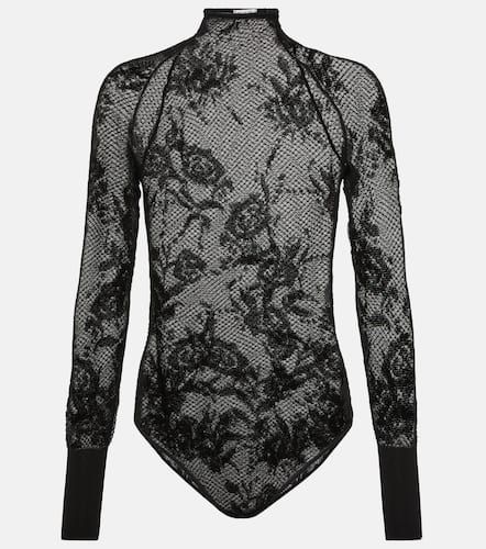 AlaÃ¯a Floral mesh bodysuit - Alaia - Modalova