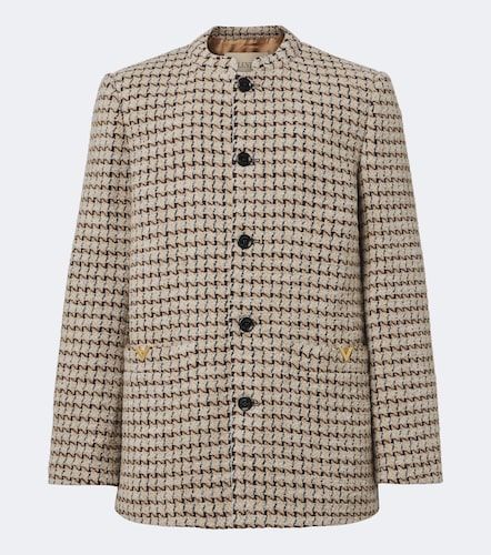 Houndstooth wool and silk-blend boucle blazer - Valentino - Modalova