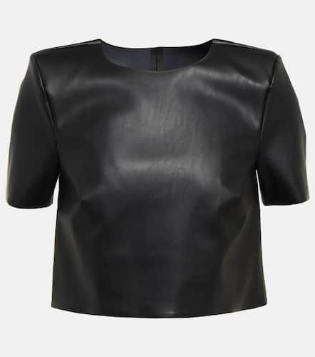 Faux leather cropped T-shirt - Wolford - Modalova