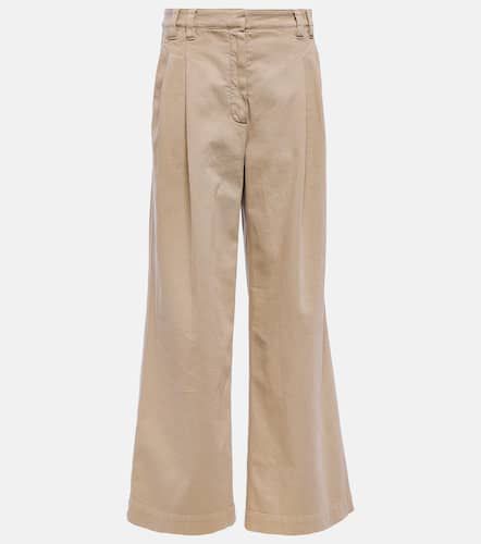 Pleated wide-leg cotton pants - Brunello Cucinelli - Modalova