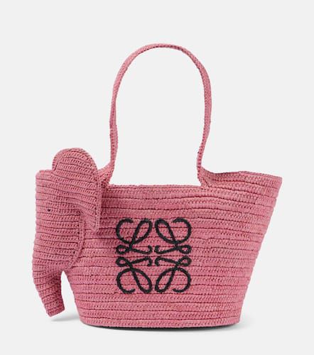 Elephant Small raffia basket bag - Loewe - Modalova