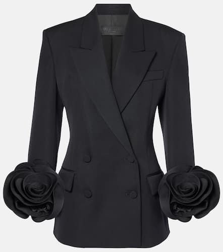 Floral-appliqué virgin wool grisaille blazer - Valentino - Modalova