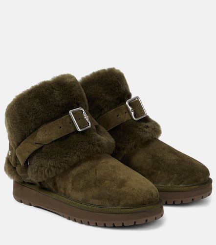 Shearling-trimmed suede ankle boots - Burberry - Modalova