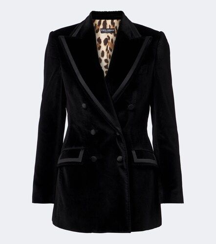 Blazer in velluto di cotone e seta - Dolce&Gabbana - Modalova