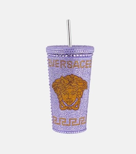 Set aus Becher und Strohhalm Medusa mit Kristallen - Versace Home - Modalova