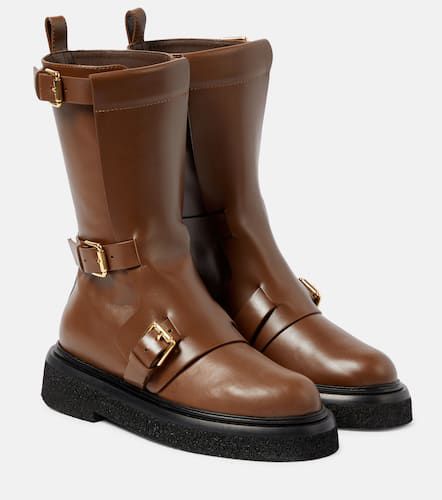 Bucklesboot leather ankle boots - Max Mara - Modalova