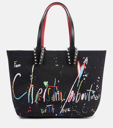 Cabata Large leather-trimmed canvas tote bag - Christian Louboutin - Modalova