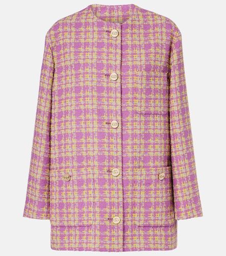 Giacca in tweed di misto cotone a quadri - Gucci - Modalova