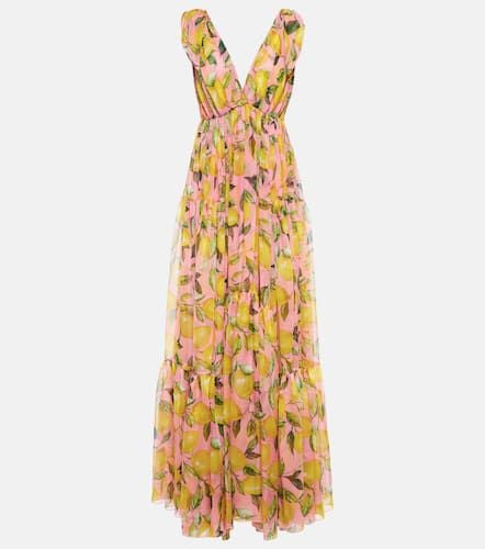 Printed silk chiffon gown - Dolce&Gabbana - Modalova