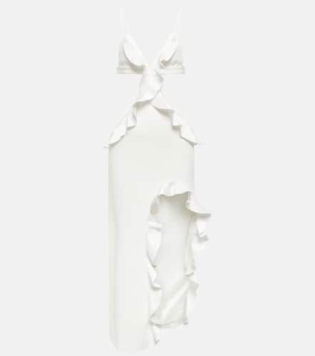 Ruffle-trimmed asymmetrical cutout midi dress - David Koma - Modalova