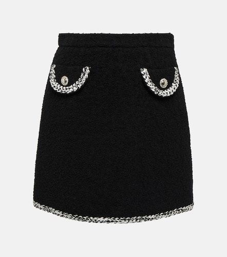 Embroidered tweed high-rise miniskirt - Alessandra Rich - Modalova