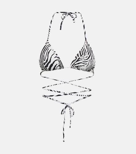 Miami zebra-print seersucker bikini top - Reina Olga - Modalova