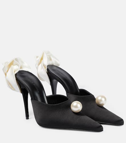 AppliquÃ© embellished satin mules - Magda Butrym - Modalova