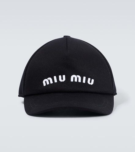 Miu Miu Gorra de algodón con logo - Miu Miu - Modalova