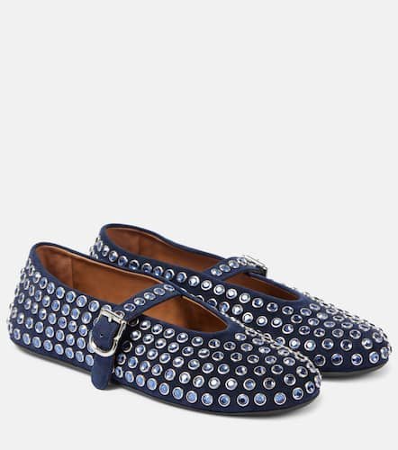 AlaÃ¯a Embellished suede ballet flats - Alaia - Modalova