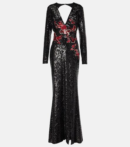 Abito lungo con paillettes e cut-out - Elie Saab - Modalova