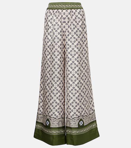 Printed silk twill palazzo pants - La DoubleJ - Modalova