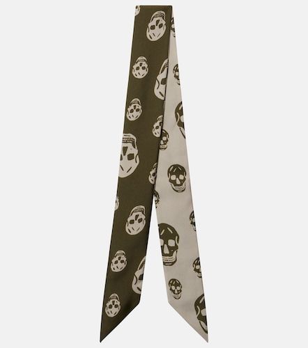 Sciarpa Skull in twill di seta - McQueen - Modalova