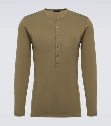 Cotton-blend jersey Henley shirt - Tom Ford - Modalova