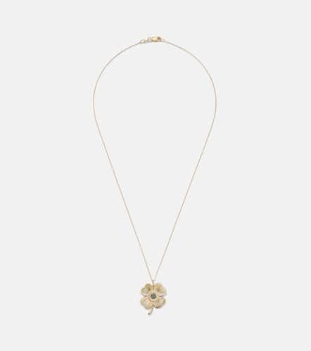 Lucky Clover 18kt pendant necklace with gemstones - Ileana Makri - Modalova