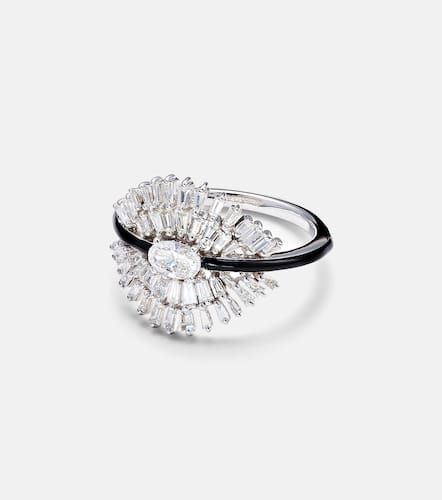 Anello per mignolo Eyelash in oro bianco 18kt con diamanti - Kamyen - Modalova