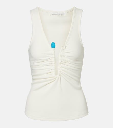 Crystal Pin embellished jersey tank top - Christopher Esber - Modalova