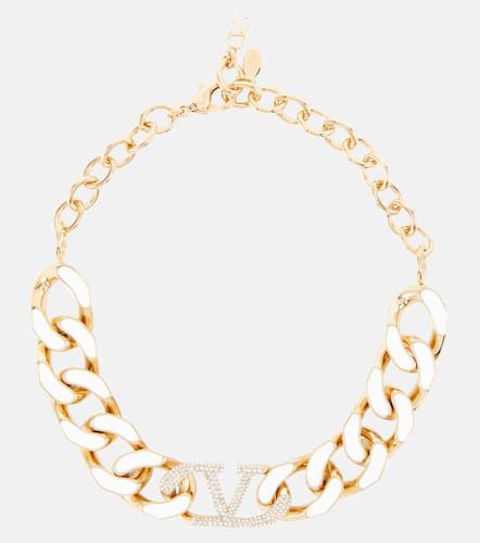 Choker VLogo Chain con cristalli - Valentino - Modalova