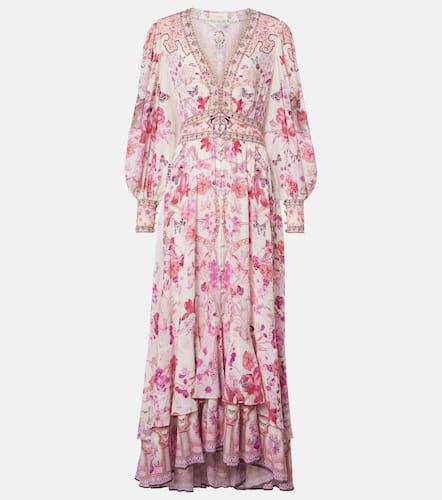 Embellished floral silk maxi dress - Camilla - Modalova