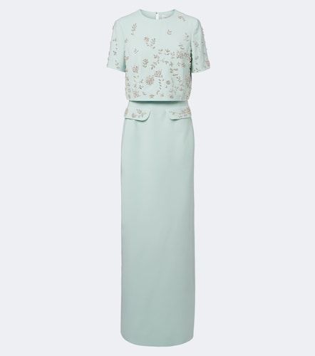 Embellished wool-blend bustier gown - Oscar de la Renta - Modalova