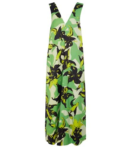 Vestido largo de satén floral - Dries Van Noten - Modalova