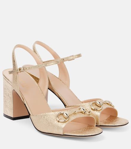 Sandalias de piel metalizada con Horsebit - Gucci - Modalova