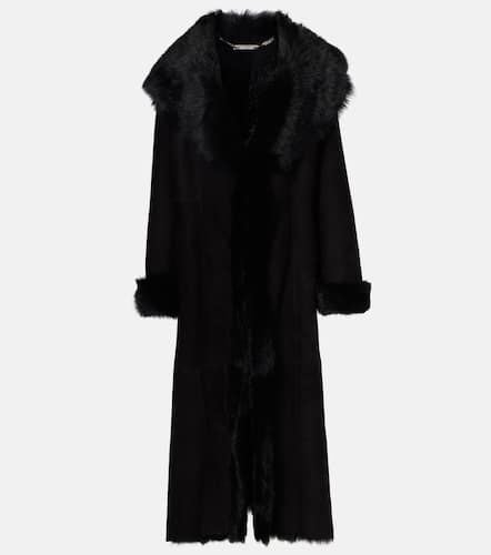 Marlene shearling-trimmed suede coat - Nour Hammour - Modalova