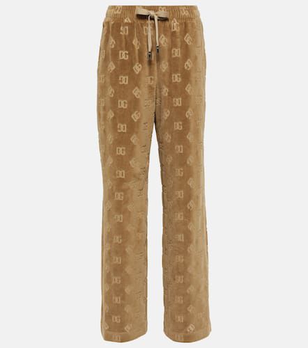 Pantaloni sportivi in velluto con logo - Dolce&Gabbana - Modalova