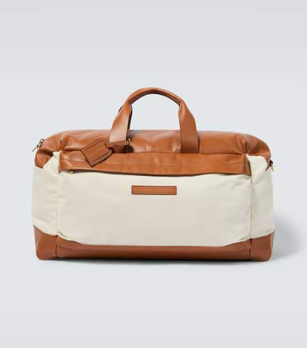 Leather-trimmed canvas duffel bag - Brunello Cucinelli - Modalova