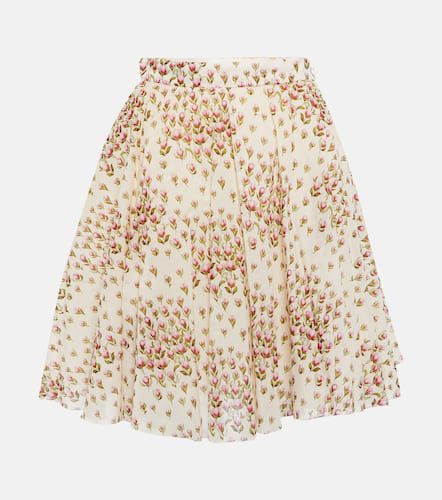 Floral high-rise cotton miniskirt - Giambattista Valli - Modalova