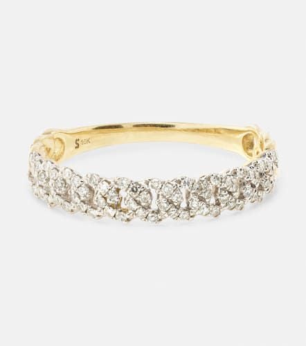 Five 10kt yellow chain ring with diamonds - Stone and Strand - Modalova