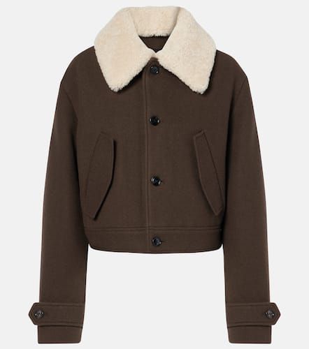 Shearling-trimmed virgin wool jacket - Ami Paris - Modalova