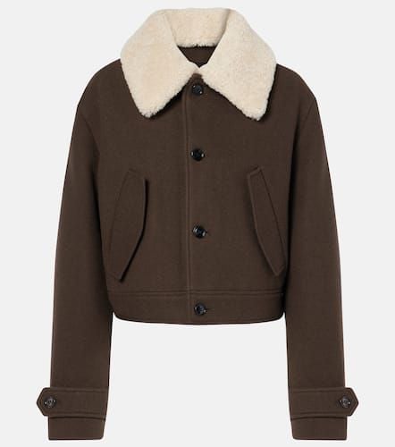 Shearling-trimmed virgin wool jacket - Ami Paris - Modalova