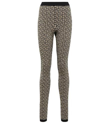 Leggings de jacquard en mezcla de lana - Balmain - Modalova