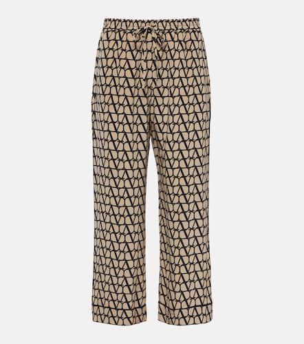 Toile Iconographe silk straight pants - Valentino - Modalova