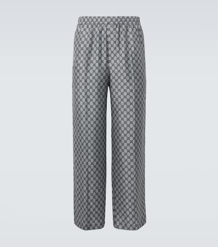 Gucci GG silk twill wide-leg pants - Gucci - Modalova