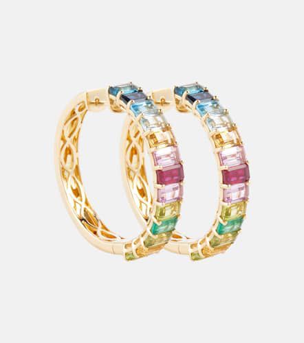Ohrringe Rainbow Eternity aus 18kt Gelbgold mit Edelsteinen - Shay Jewelry - Modalova