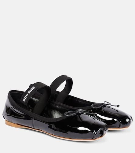 Logo patent leather ballet flats - Miu Miu - Modalova