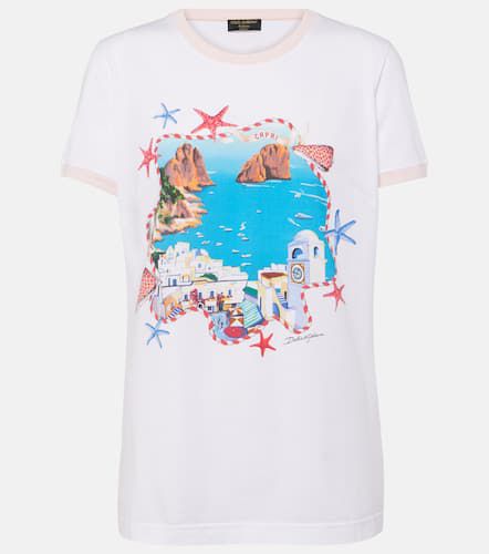 Bedrucktes T-Shirt Capri aus Baumwoll-Jersey - Dolce&Gabbana - Modalova