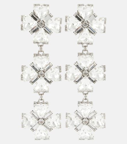 Crystal-embellished clip-on earrings - Alessandra Rich - Modalova